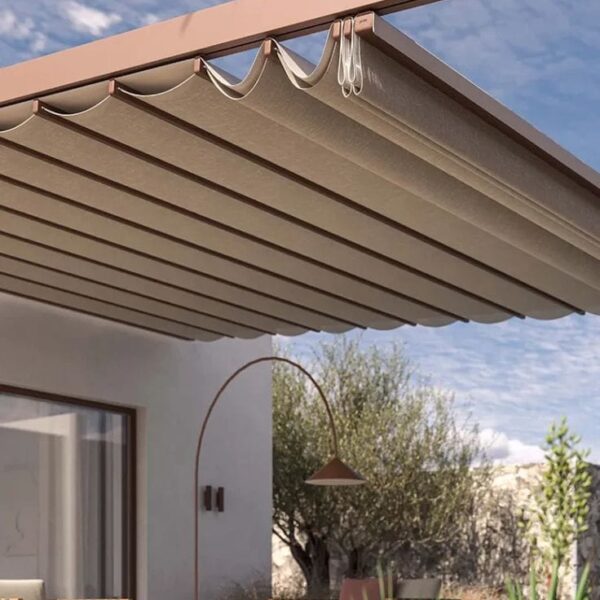 Retractable PVC fabric pergola (5)