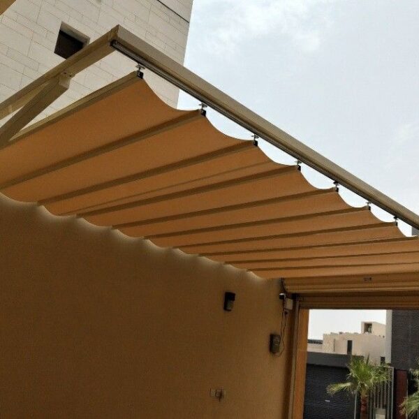 Retractable PVC fabric pergola (6)