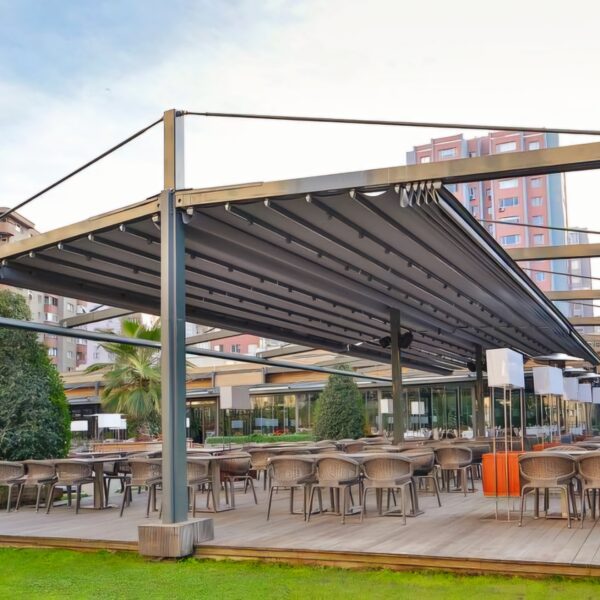 Smart Bioclimatic Retractable PVC fabric pergola (32)