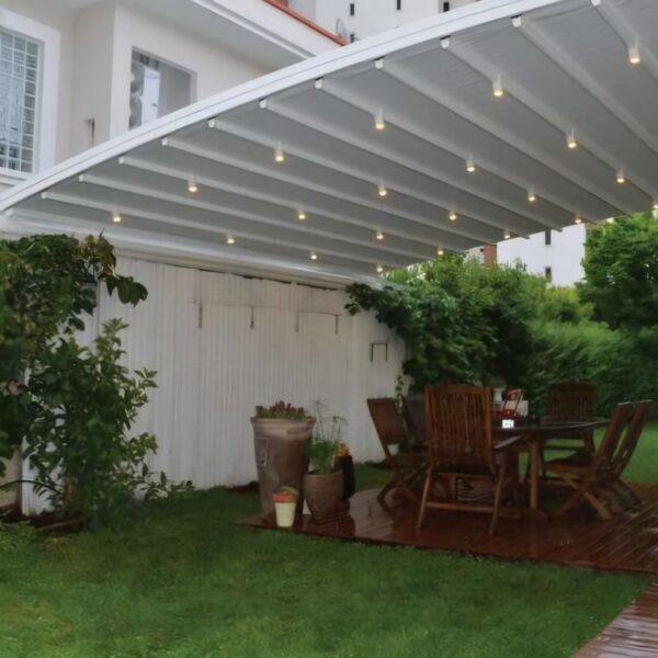 Smart Bioclimatic Retractable PVC fabric pergola (4)