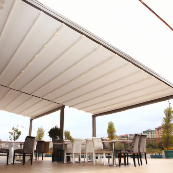 Smart Bioclimatic Retractable PVC fabric pergola (47)