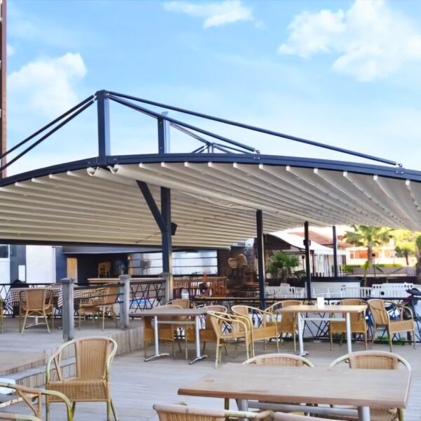 Smart Bioclimatic Retractable PVC fabric pergola (84)