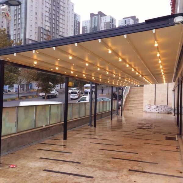 Smart Bioclimatic Retractable PVC fabric pergola (85)